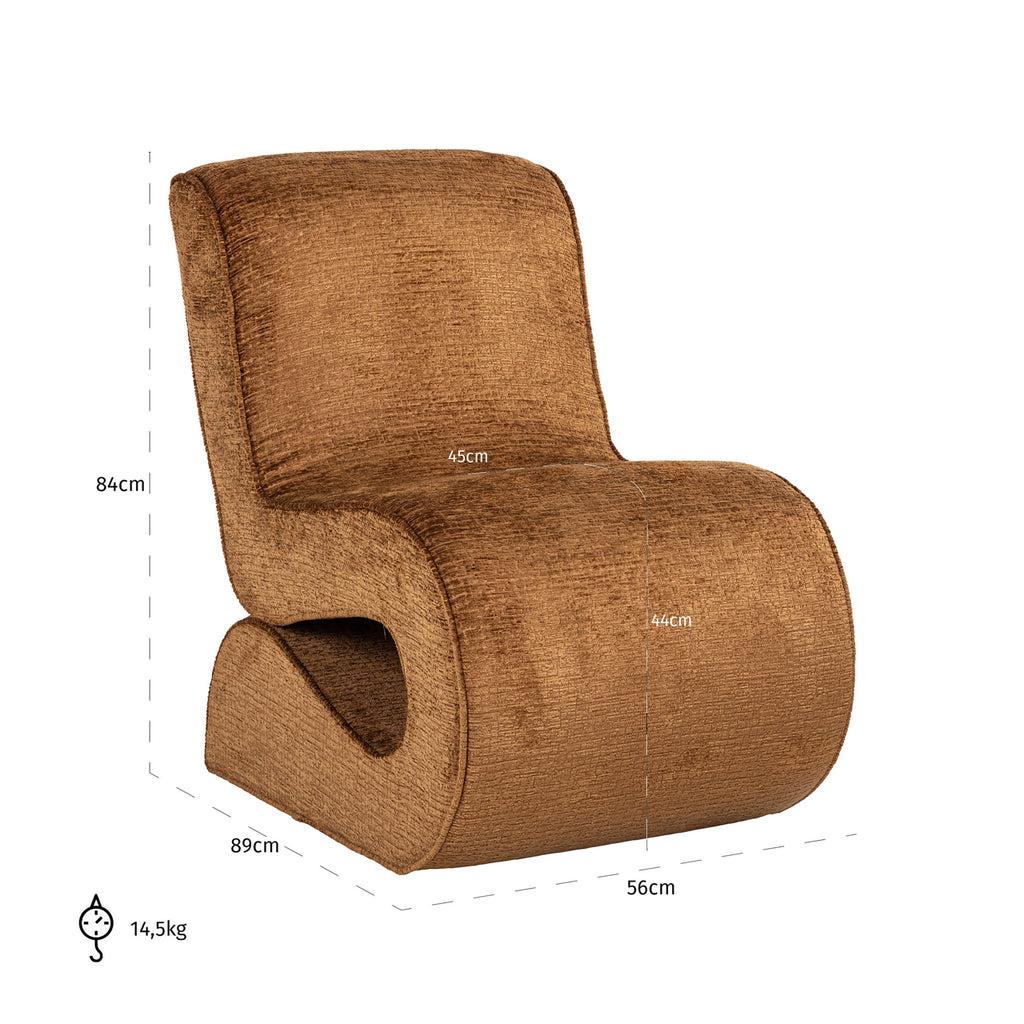 Frankie cognac fusion armchair