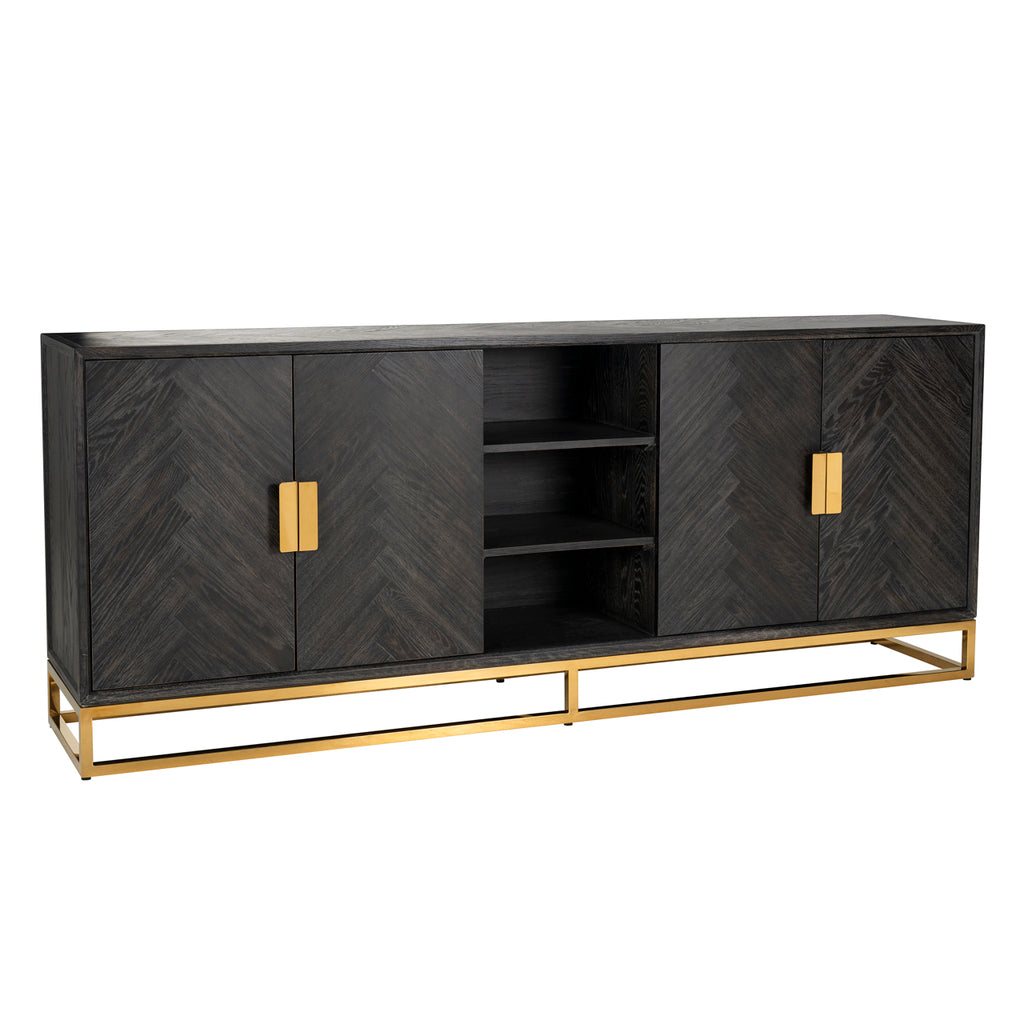 Dressoir Blackbone gold 4-deuren + open vak