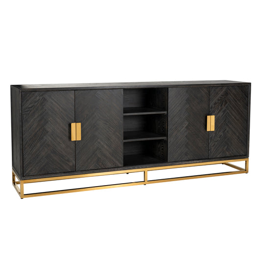 Dressoir Blackbone gold 4-deuren + open vak