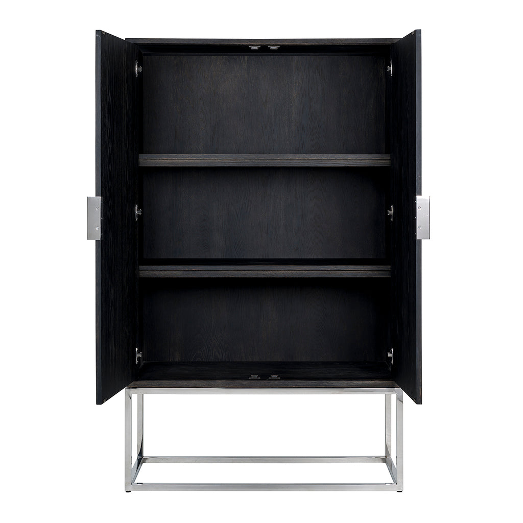 Wall cabinet Blackbone silver 2 doors low