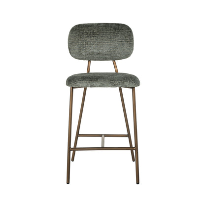 Counter stool Xenia in thyme fusion with brushed gold legs