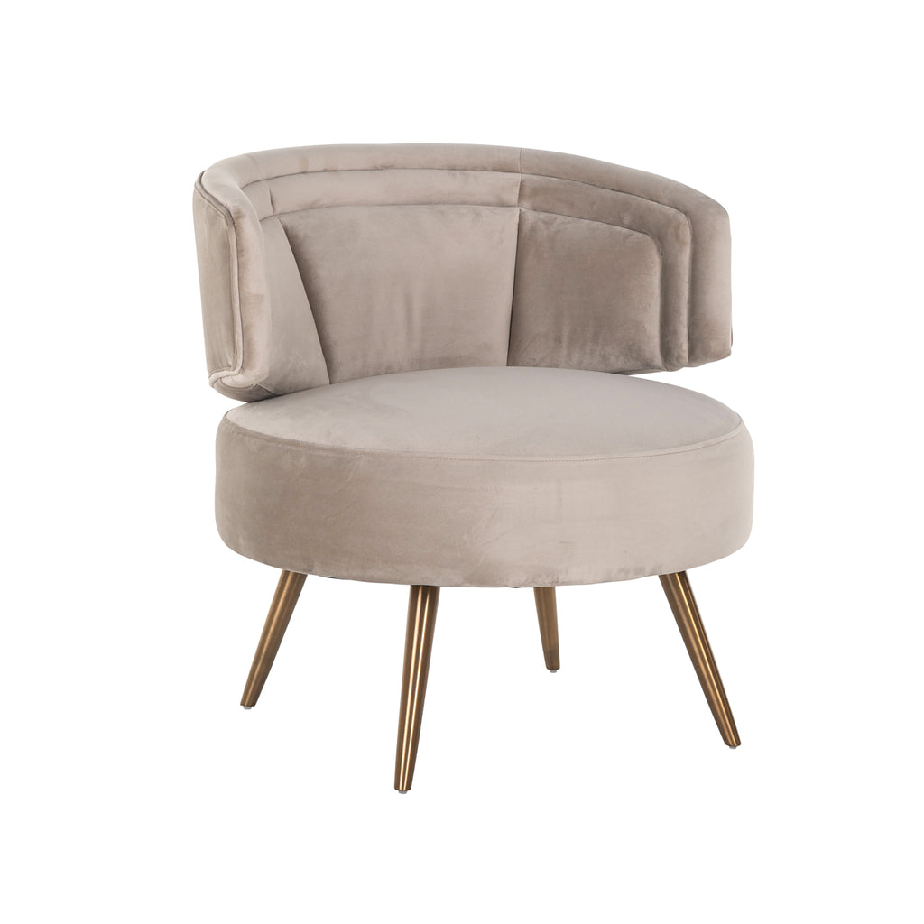 Fauteuil Hazel khaki velvet fire retardant