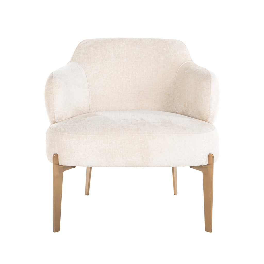 White chenille Venus armchair