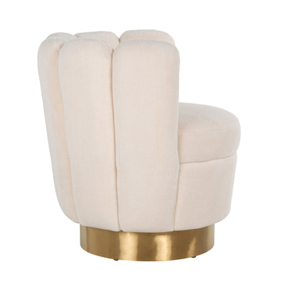 Armchair Mayfair white teddy / brushed gold