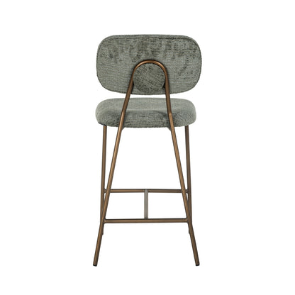 Counter stool Xenia in thyme fusion with brushed gold legs