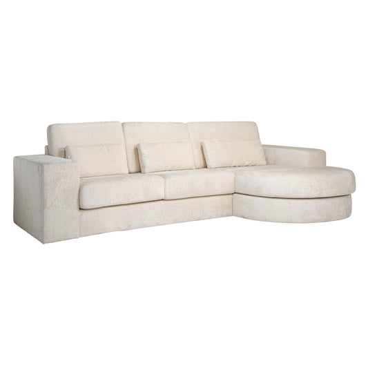 Bank Felix 2,5 seats + lounge rechts rond white chenille