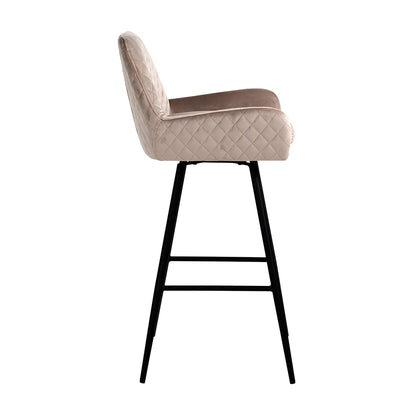 Tabouret de bar Linsey pivotant velours kaki