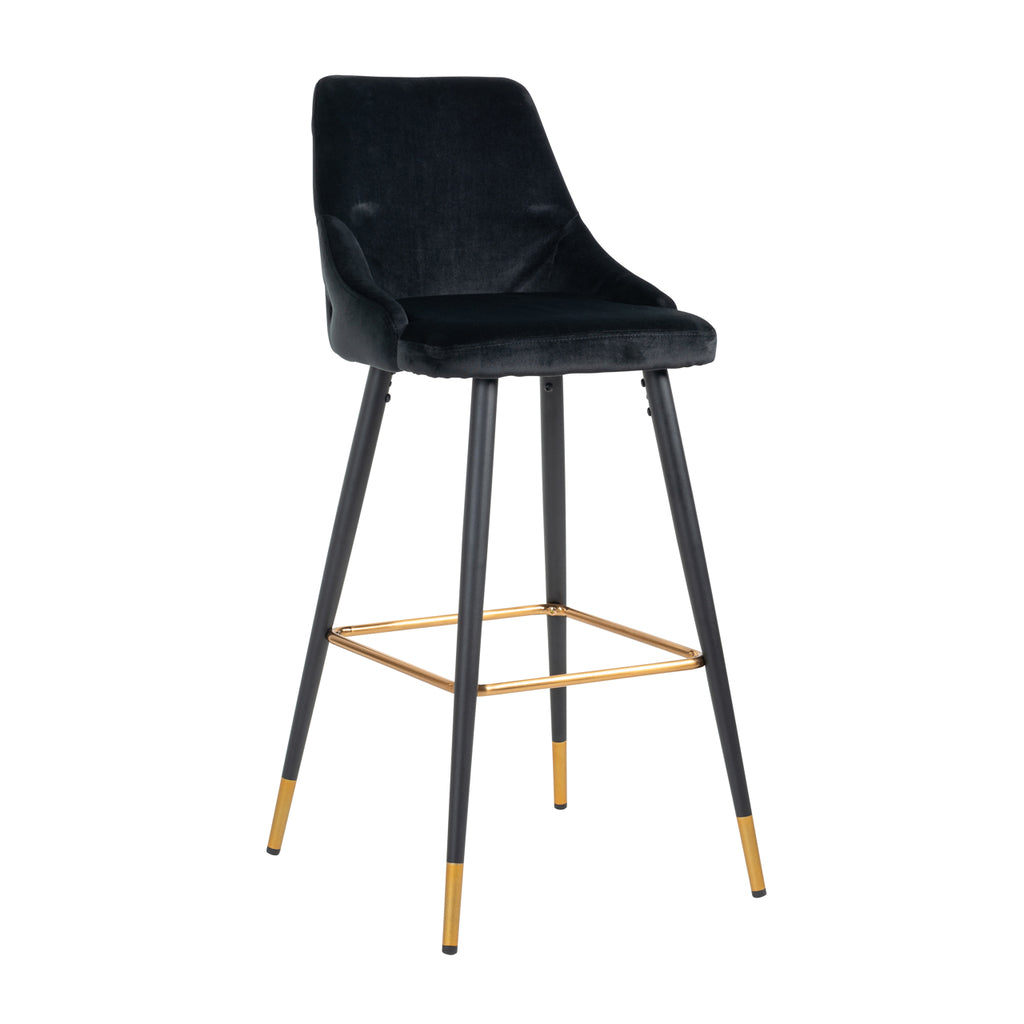 Tabouret de bar Imani velours noir