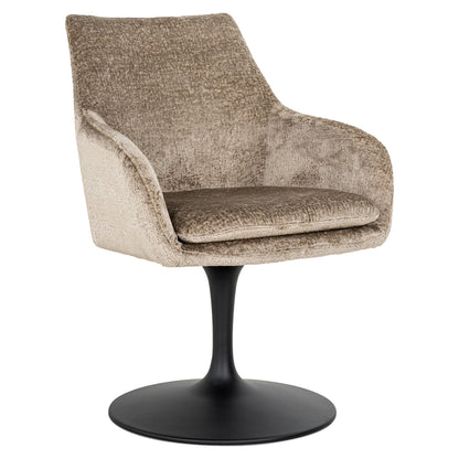 Chaise pivotante Marlon taupe chenille