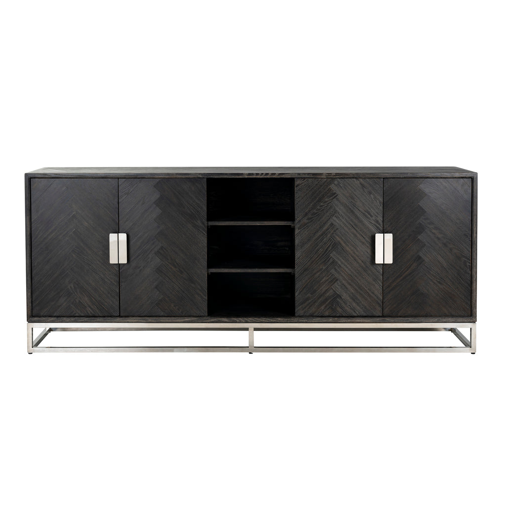 Dressoir Blackbone silver 4-deuren + open vak