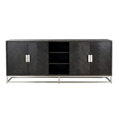 Dressoir Blackbone silver 4-deuren + open vak