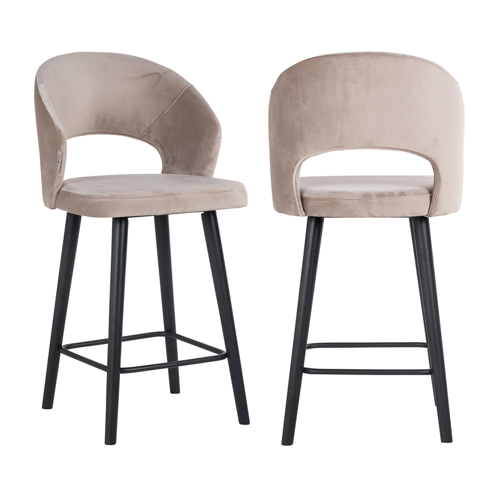 Tabouret de comptoir Savoy en velours kaki