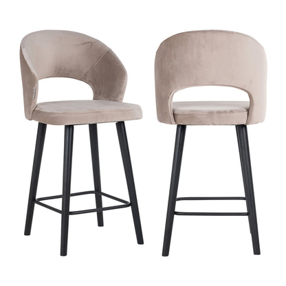 Tabouret de comptoir Savoy en velours kaki