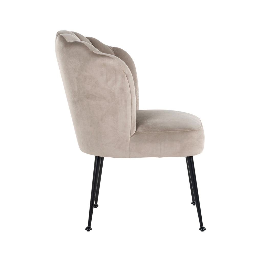 Chair Pippa khaki velvet / black