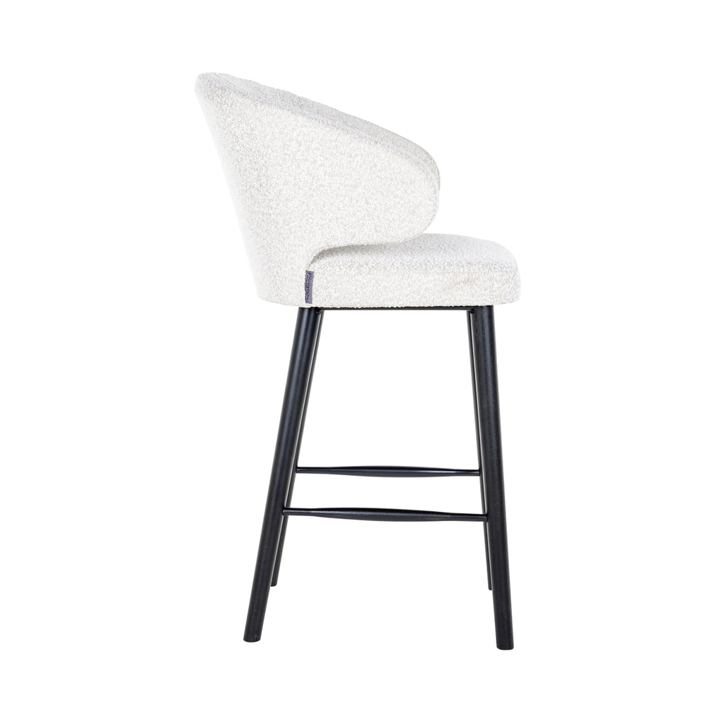 Tabouret de bar Indigo bouclé blanc