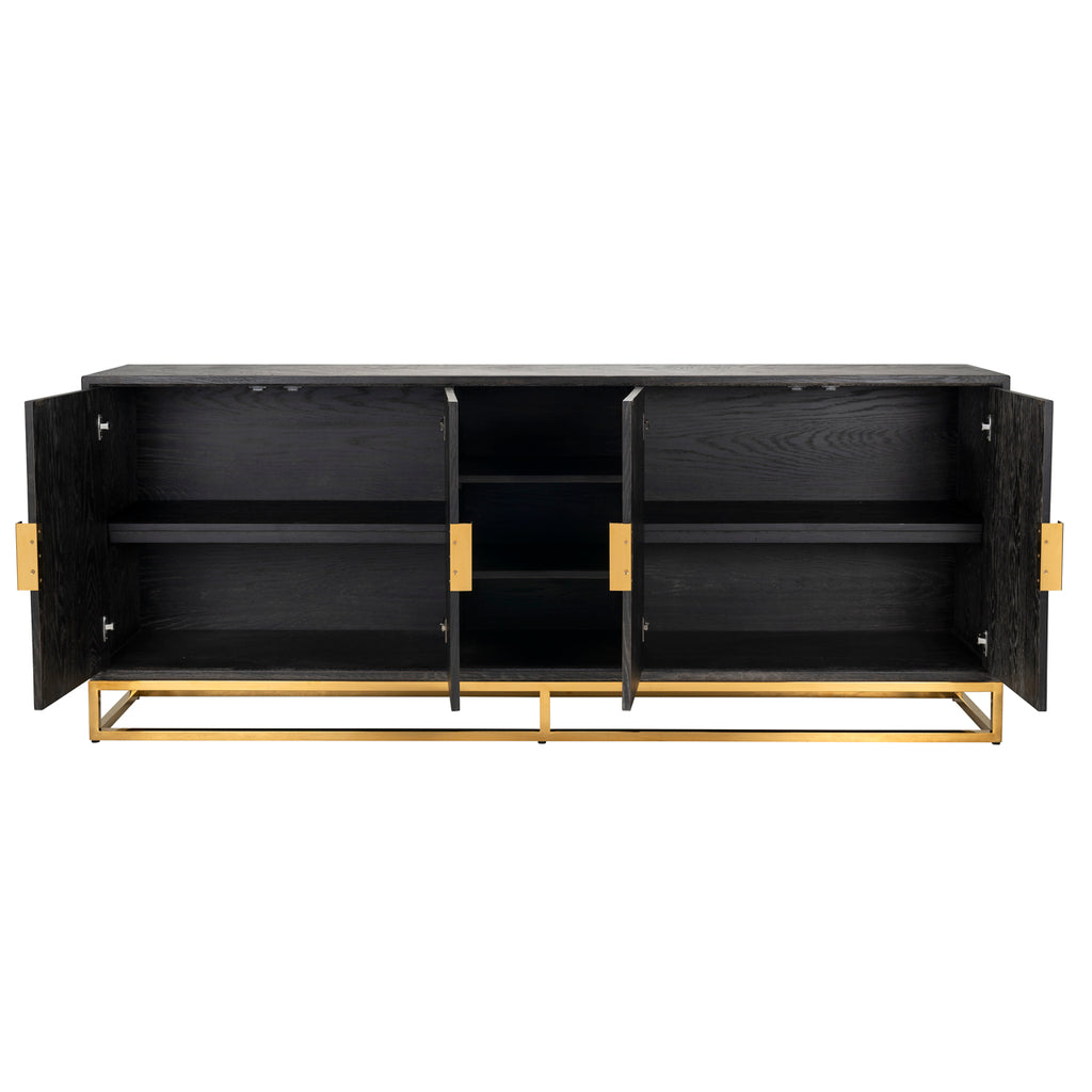 Dressoir Blackbone gold 4-deuren + open vak