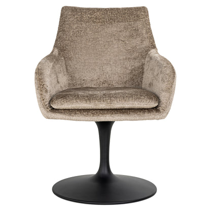 Chaise pivotante Marlon taupe chenille