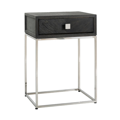 Table de chevet Blackbone argent 1 tiroir