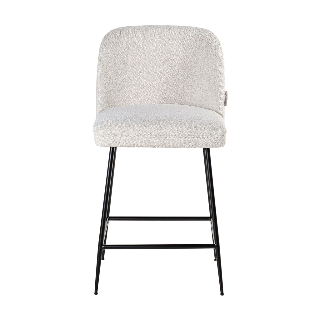 Tabouret de comptoir Pullitzer bouclé blanc / noir