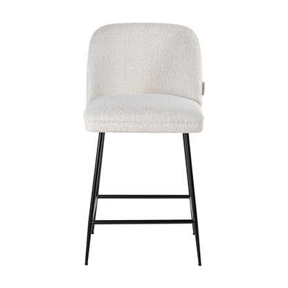 Tabouret de comptoir Pullitzer bouclé blanc / noir