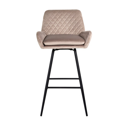 Tabouret de bar Linsey pivotant velours kaki