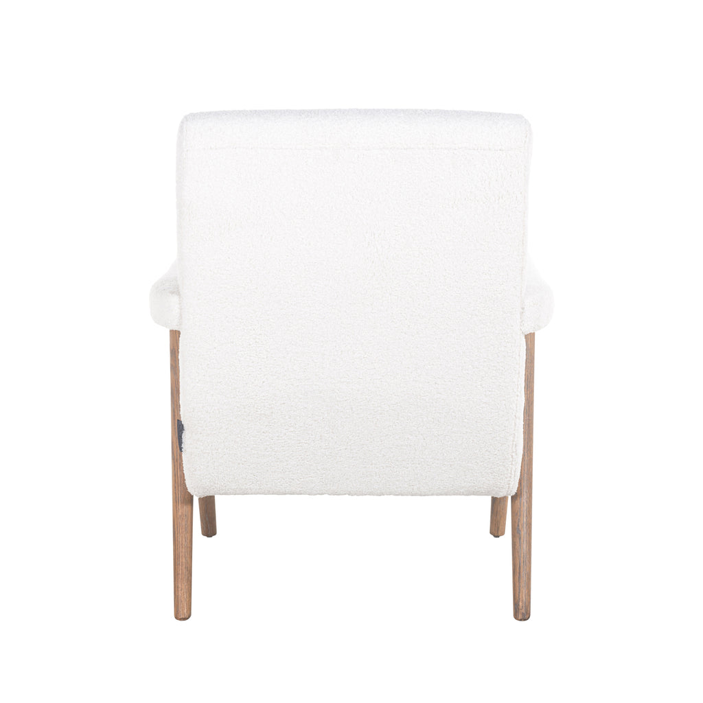 Armchair Bono white furry fire retardant