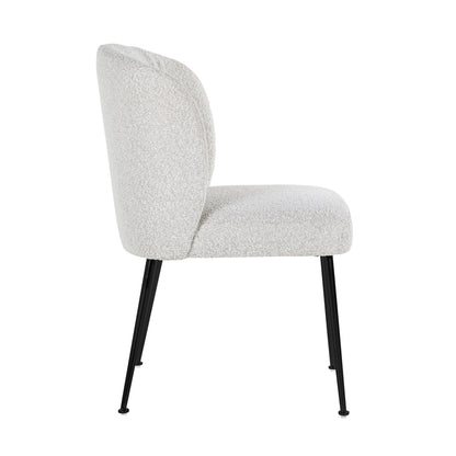 Chair Fallon White Bouclé / Black