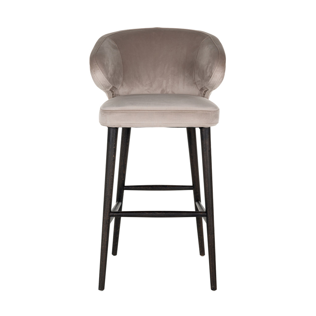 Tabouret de bar Velours kaki indigo