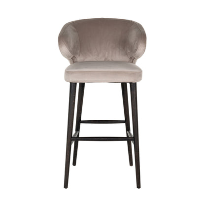 Tabouret de bar Velours kaki indigo