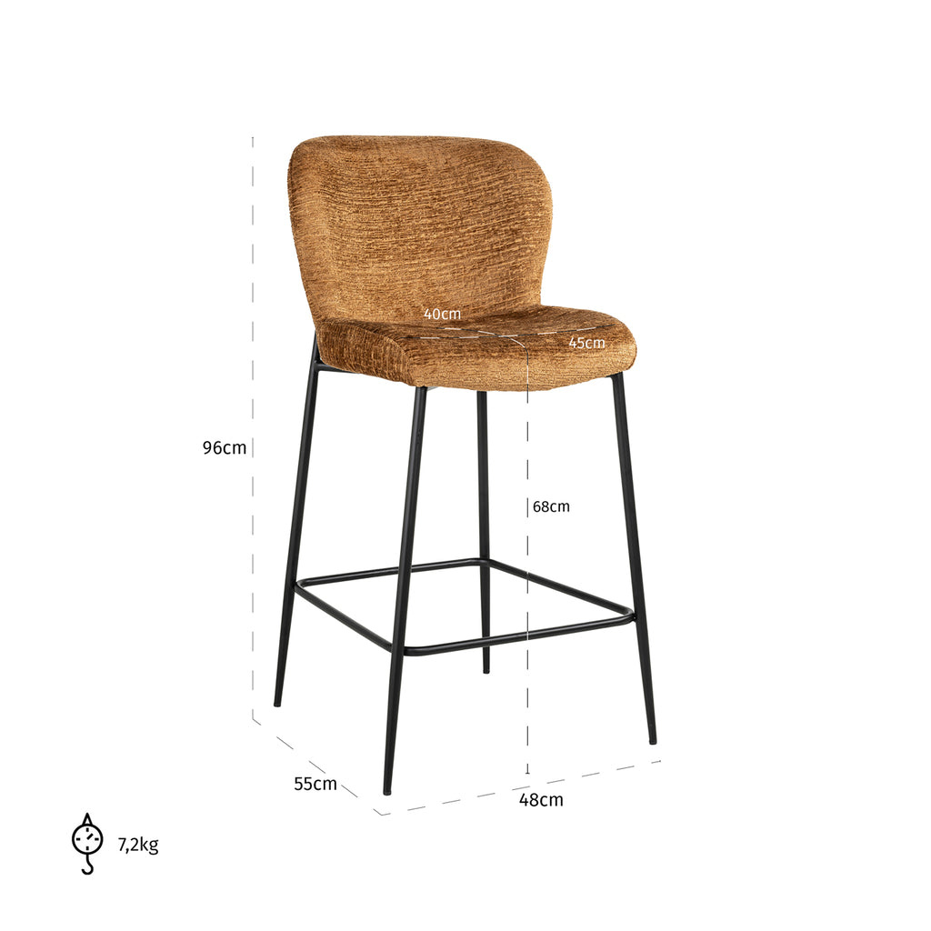 Counter stool Darby cognac fusion