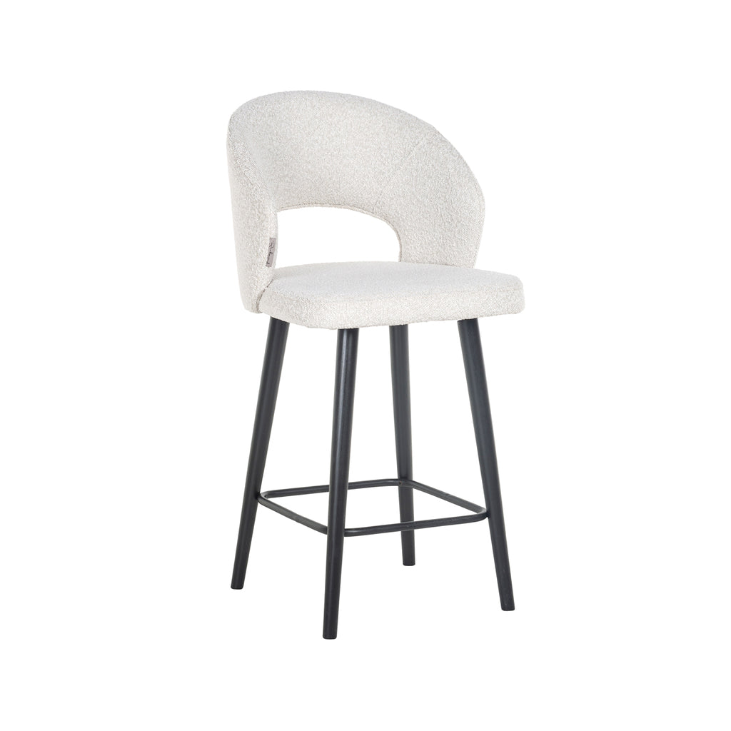 Counter stool Savoy white bouclé