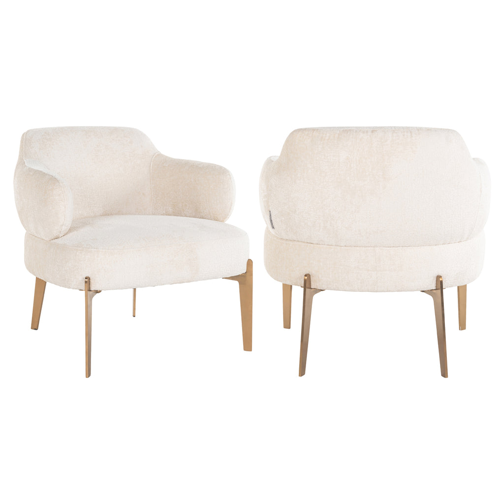 White chenille Venus armchair