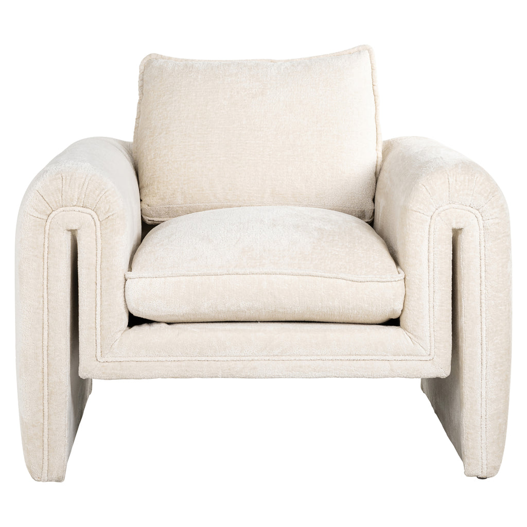 White chenille Sandro armchair