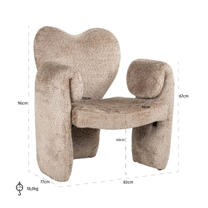 Fauteuil Didi naturel schaap