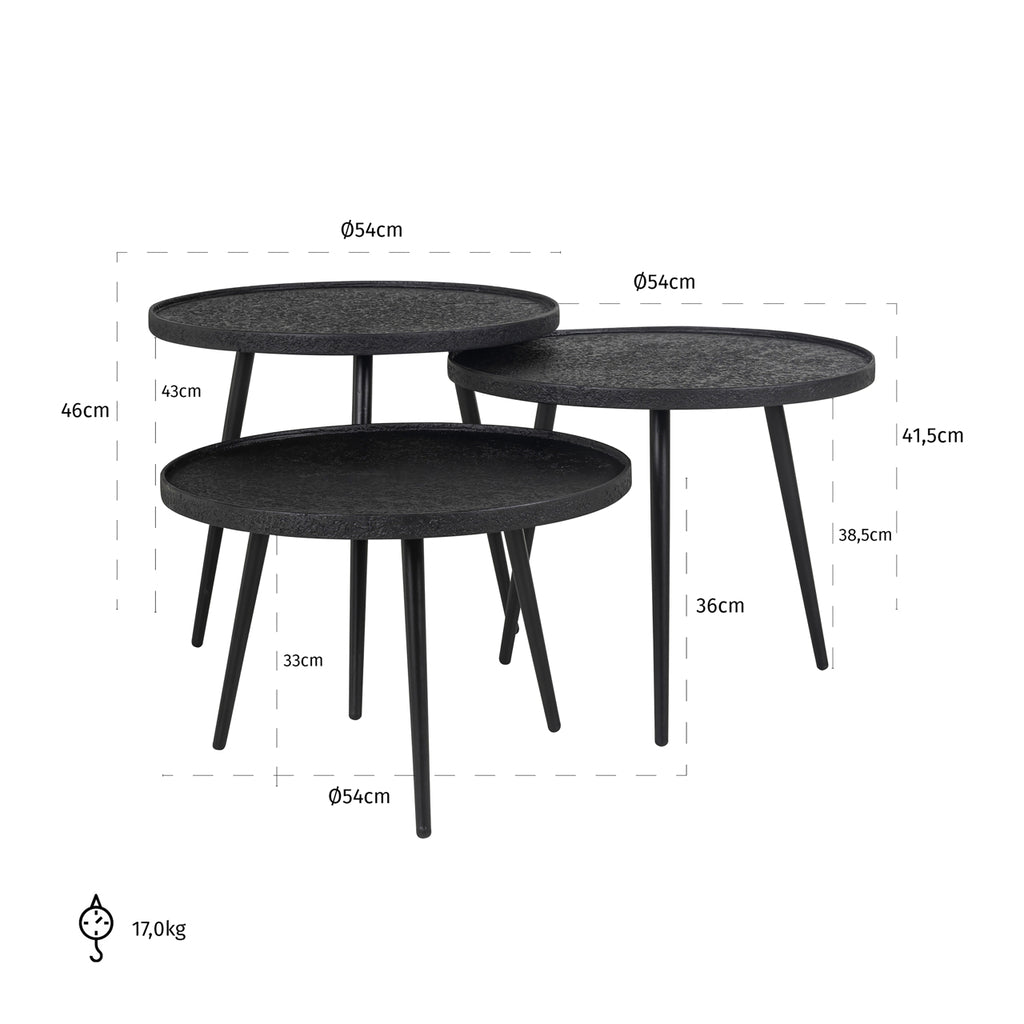 Table basse Oxford set de 3