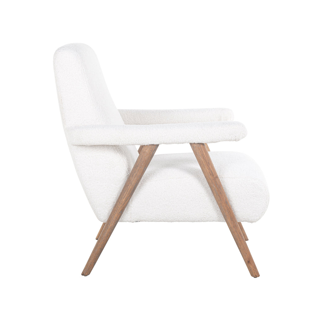 Armchair Bono white furry fire retardant