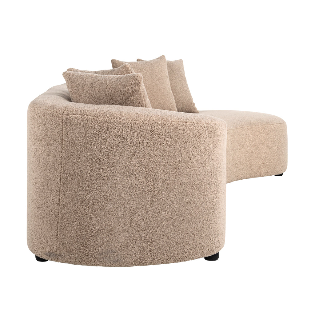 Pouf Bank Grayson droit sable fourrure|liens porte-gestoffeerd