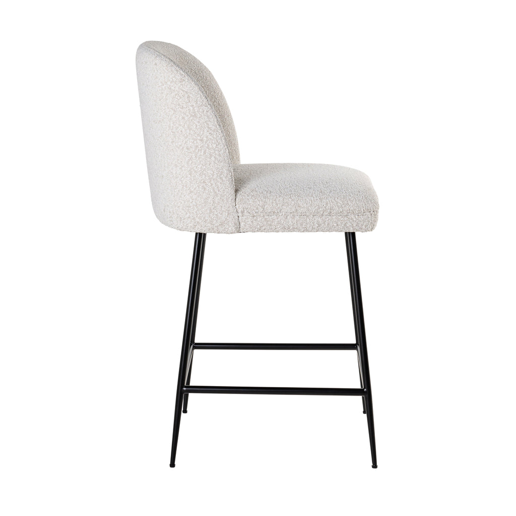 Tabouret de comptoir Pullitzer bouclé blanc / noir