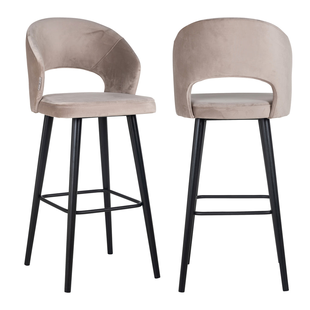 Tabouret de bar Savoy velours kaki