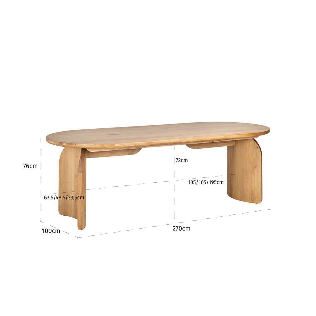 Eettafel Fairmont naturel 270