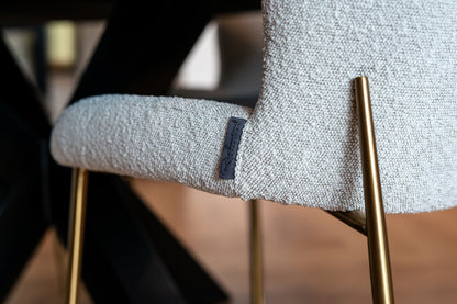 Chair Odessa white bouclé / brushed gold